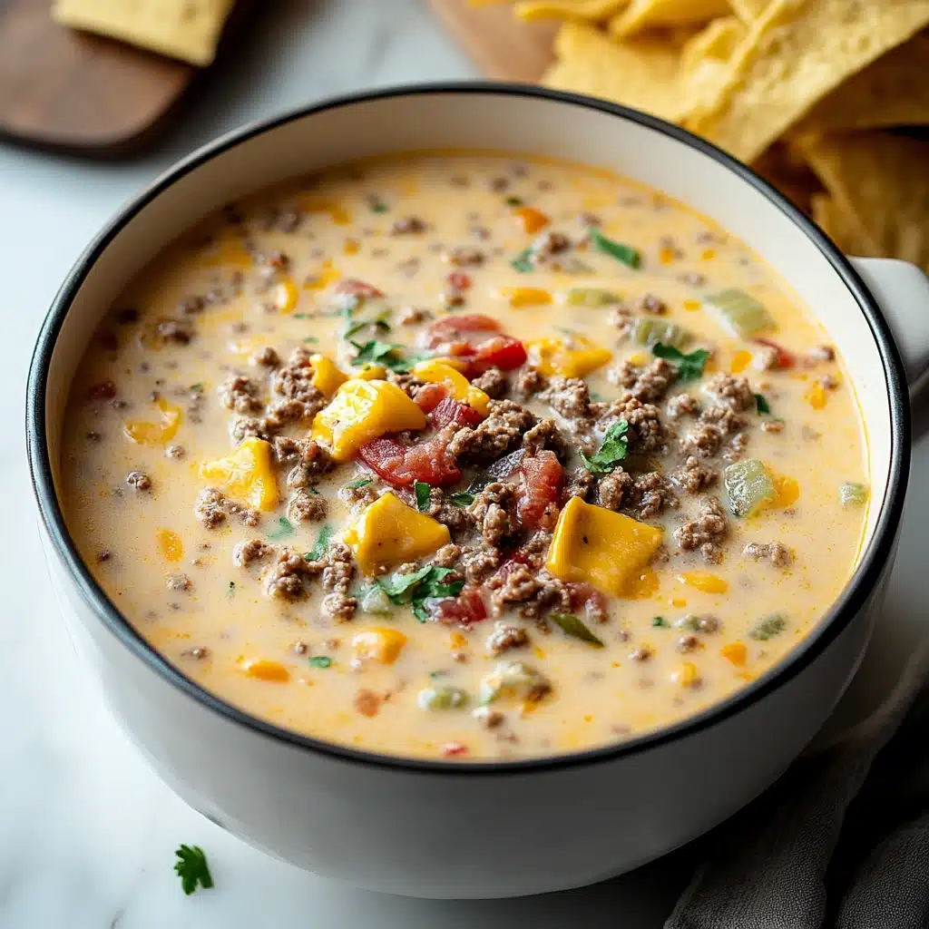 this homemade cheeseburger soup is so easy to make and it's perfect for cold weather