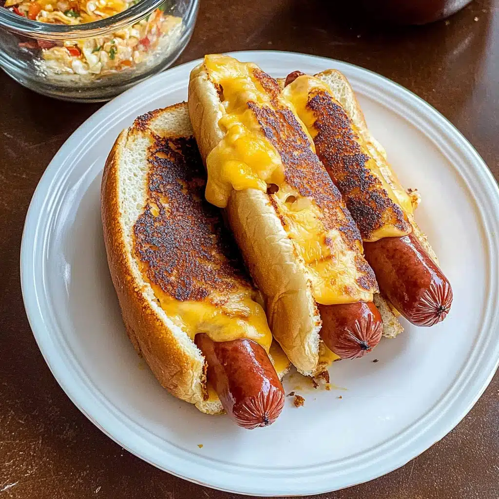grilled cheese hot dogs on plates with ketchup