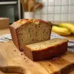 an old fashioned banana bread is cooling on a rack with the words, old fashioned banana bread