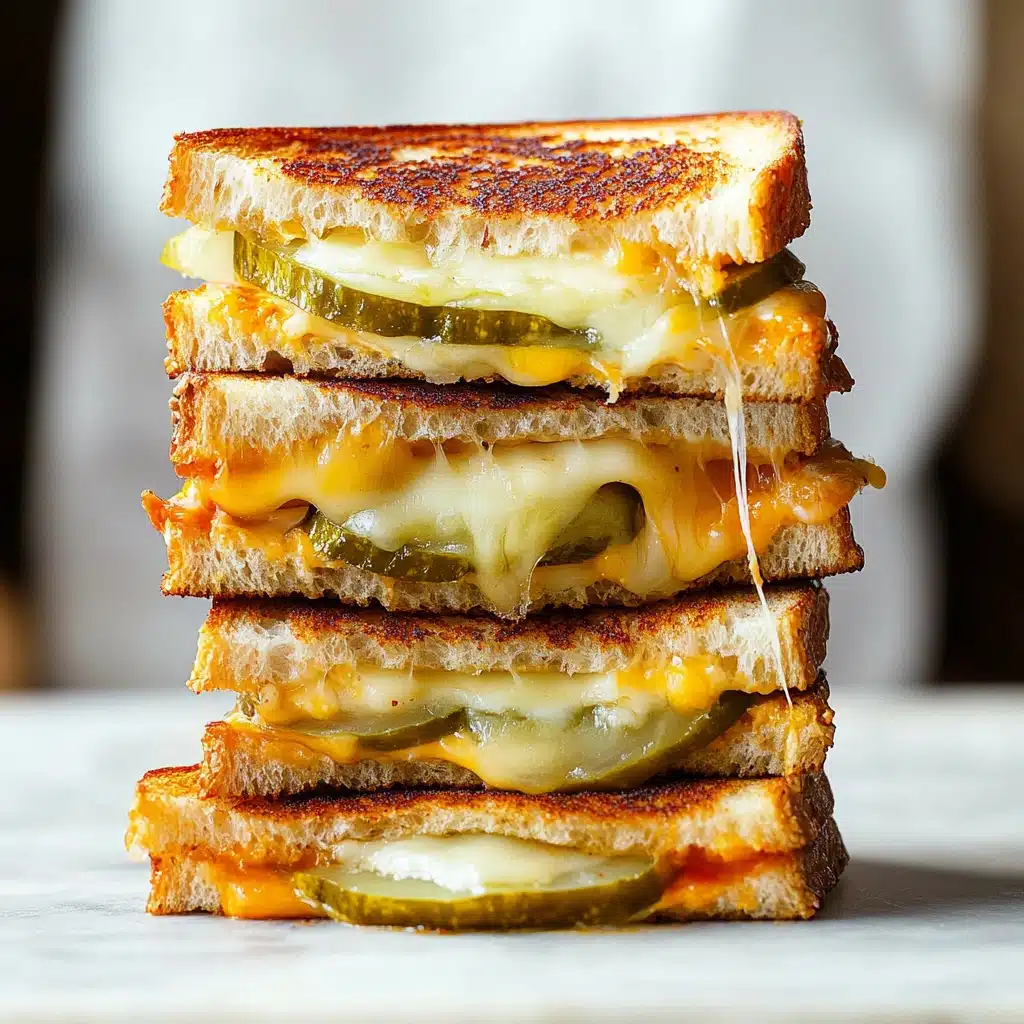 grilled cheese sandwiches stacked on top of each other