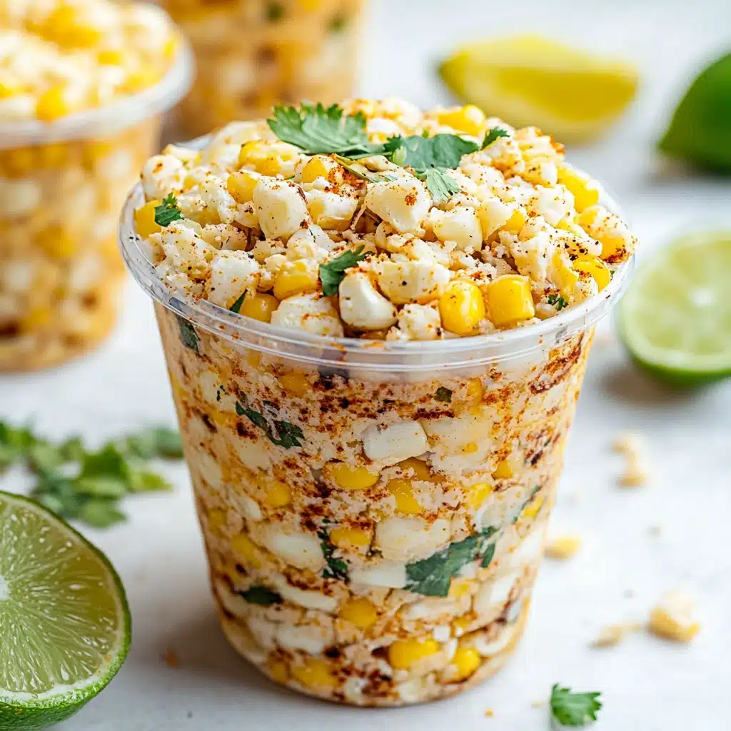 a plastic cup filled with mexican food and garnished with cilantro on the side