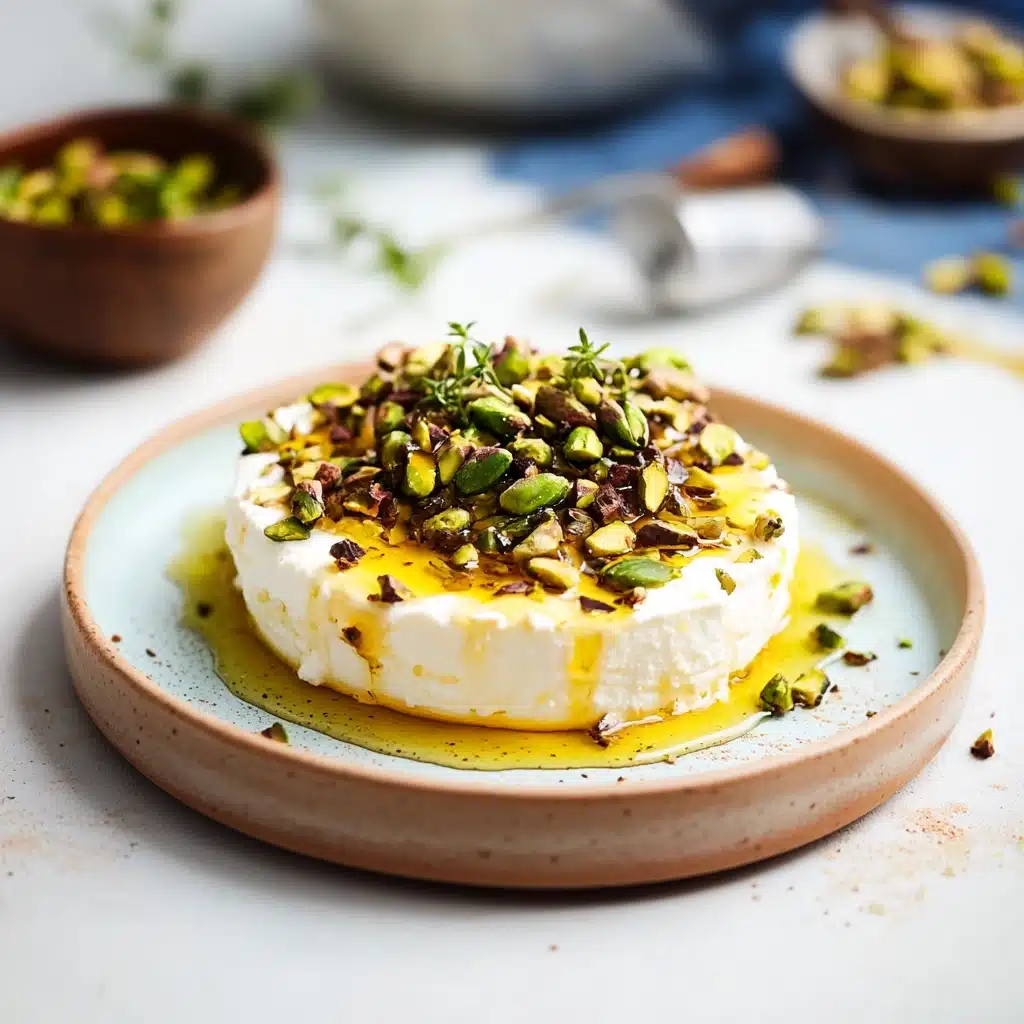 ricotta pistachio honey bites on a plate