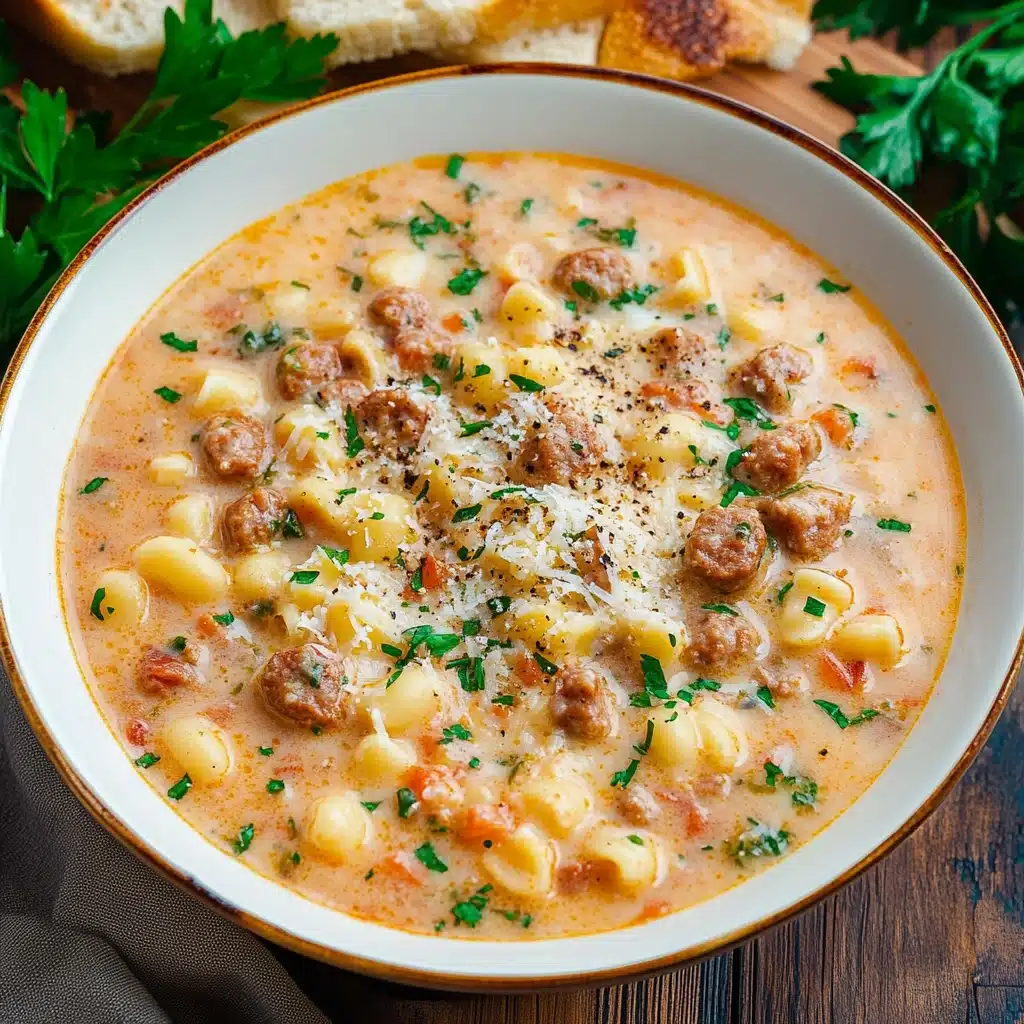 a bowl of soup with meatballs and cheese in it on a table next to bread