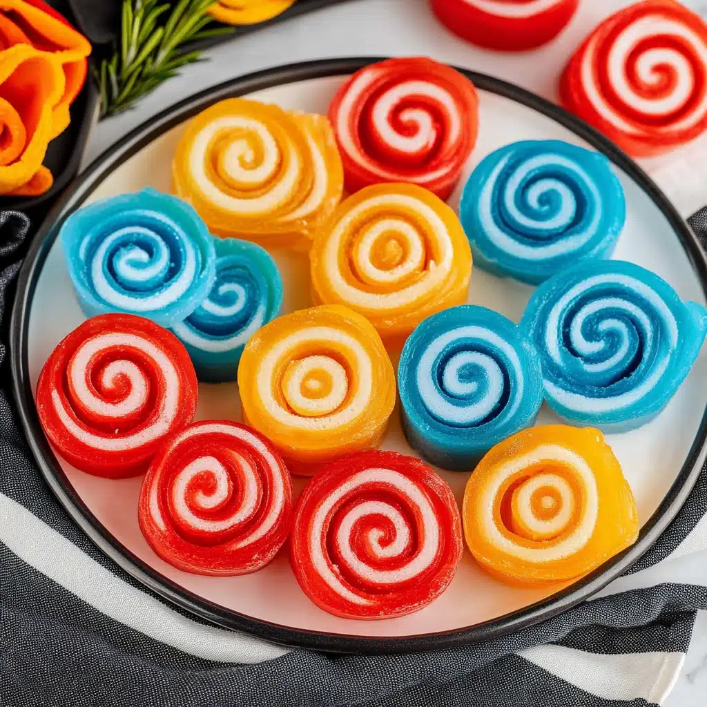 colorful jello rolls are being held up in front of the camera with text overlay that reads jello roll tips