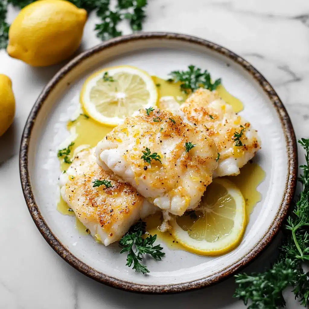 a close up of a plate of food with lemon cream sauce