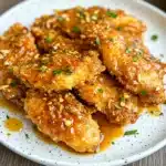 crispy, juicy honey butter, garlic chicken tenders are the perfect side dish
