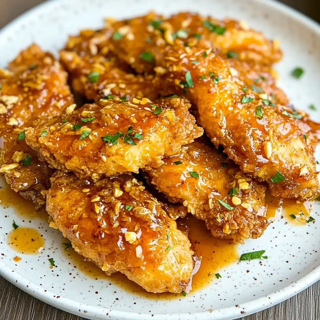 crispy, juicy honey butter, garlic chicken tenders are the perfect side dish