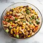 chicken salad on a salad leaf
