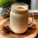 the homemade salted caramel creamer is ready to be served