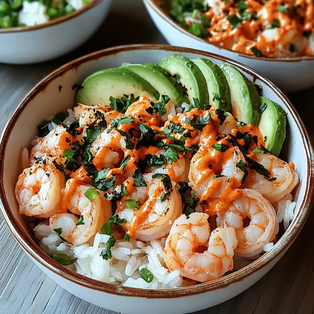 shrimp rice bowls with spicy mayo sauce