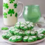 st patrick's day cookies with shamrocks and milk