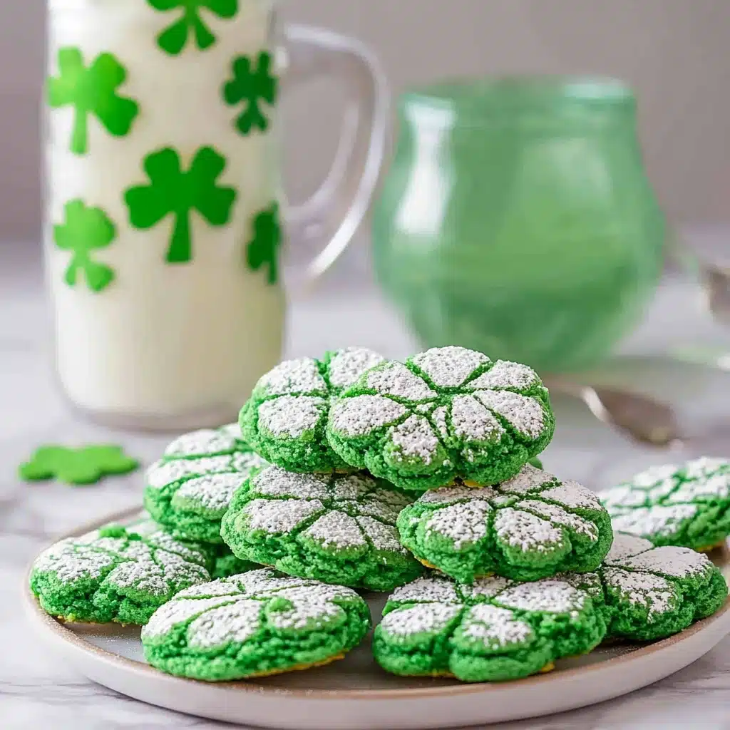 st patrick's day cookies with shamrocks and milk