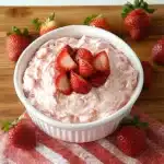Strawberry cheesecake dip is a creamy, fluffy, no-bake appetizer with all the flavors of cheesecake - in a fraction of the time!