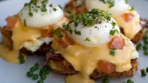 two plates with eggs and cheese on them