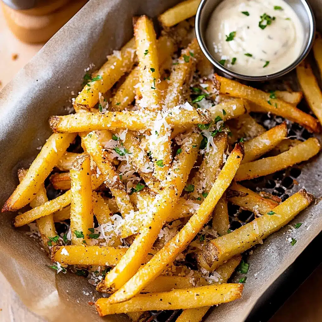 crispy air fryer garlic parmesan fries are the perfect side dish for any meal