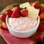 Strawberry cheesecake dip is a creamy, fluffy, no-bake appetizer with all the flavors of cheesecake - in a fraction of the time!