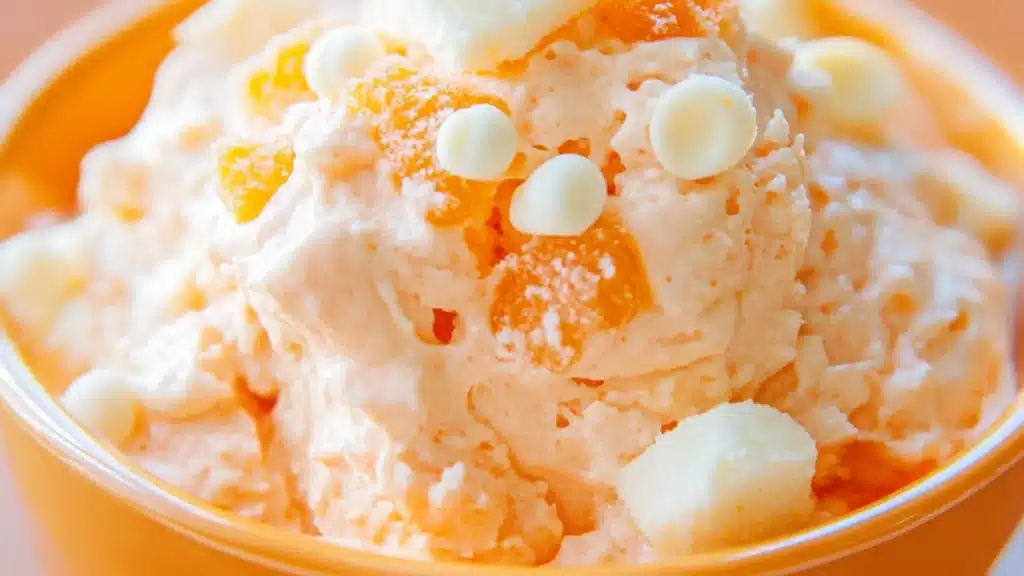 orange fluff in a white bowl next to some oranges