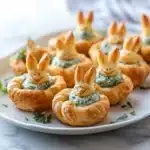 some bunny croissant bites are on a plate