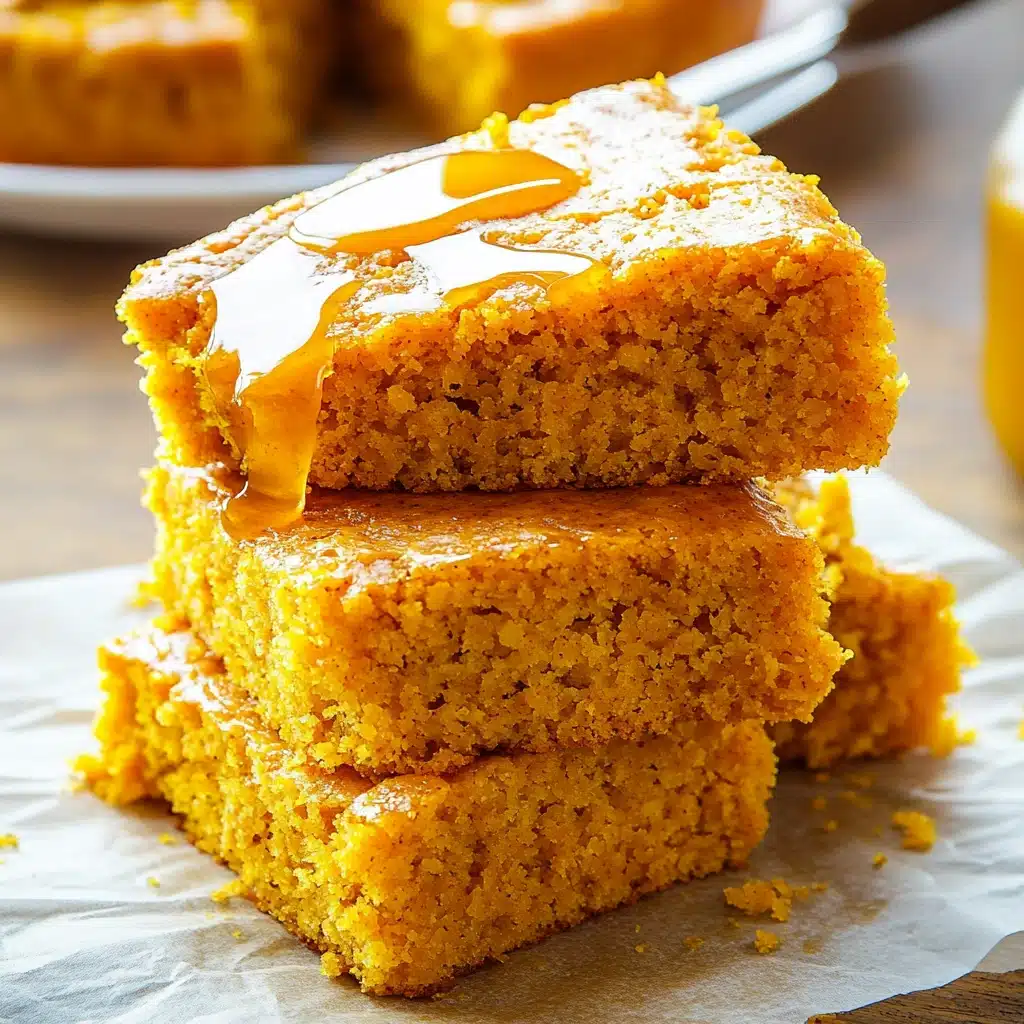 honey butter sweet potato cornbread is stacked on top of each other with the words, homemade filling