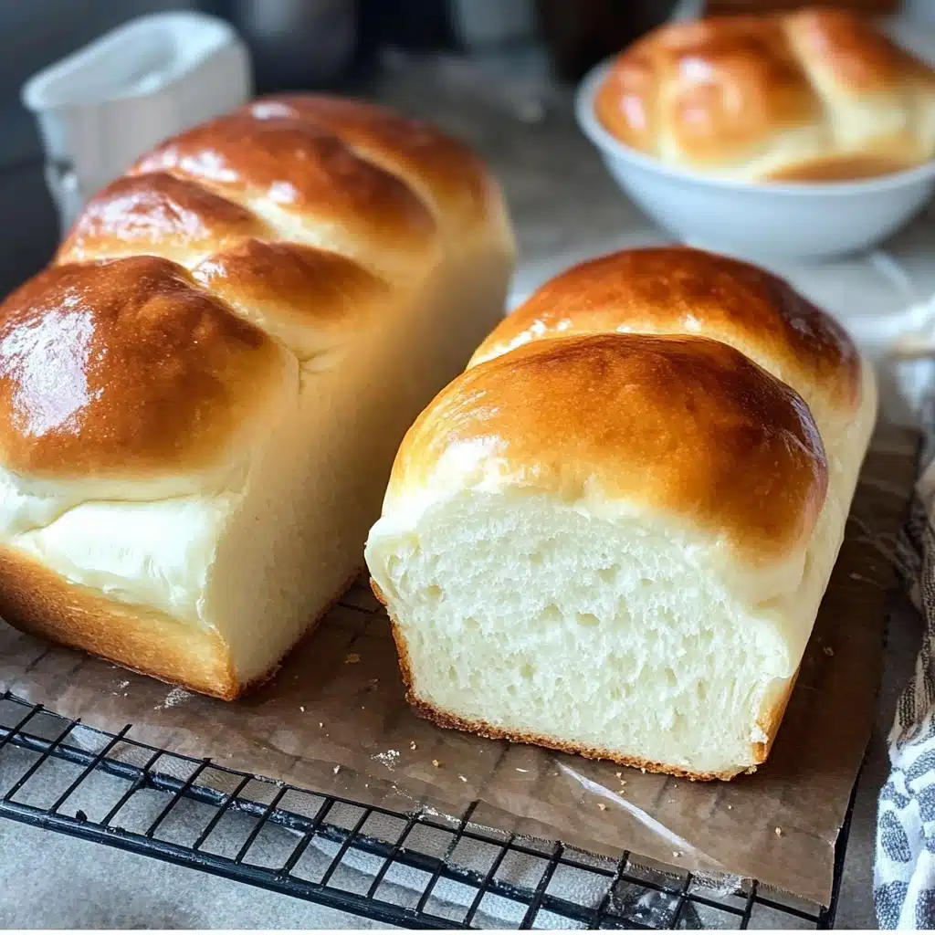 a loaf of bread sitting on top of a white plate next to another loaf of bread