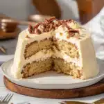 two slices of butterscotch crunch cake on plates