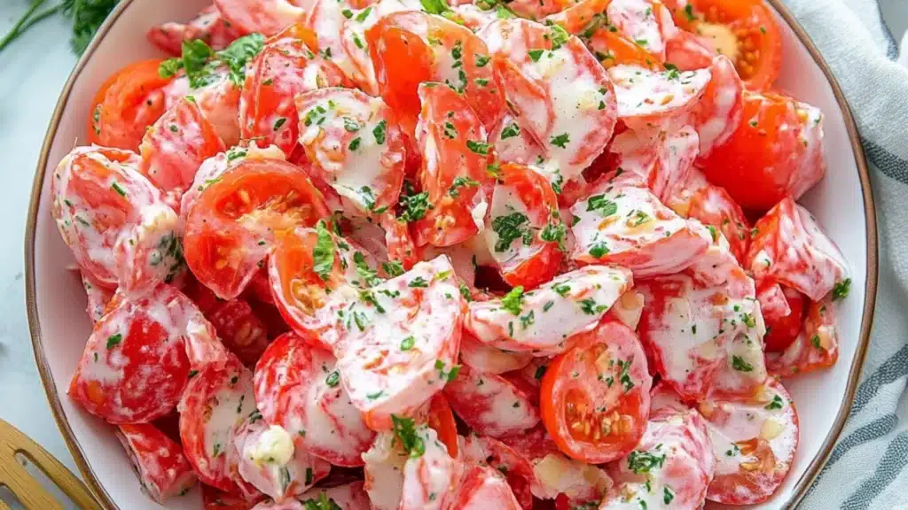 this tomato and garlic salad is so good it's easy to make in the microwave