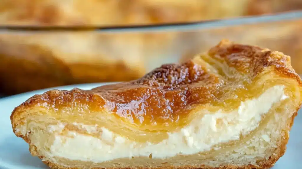 easy cheesecake crescent rolls on a white plate