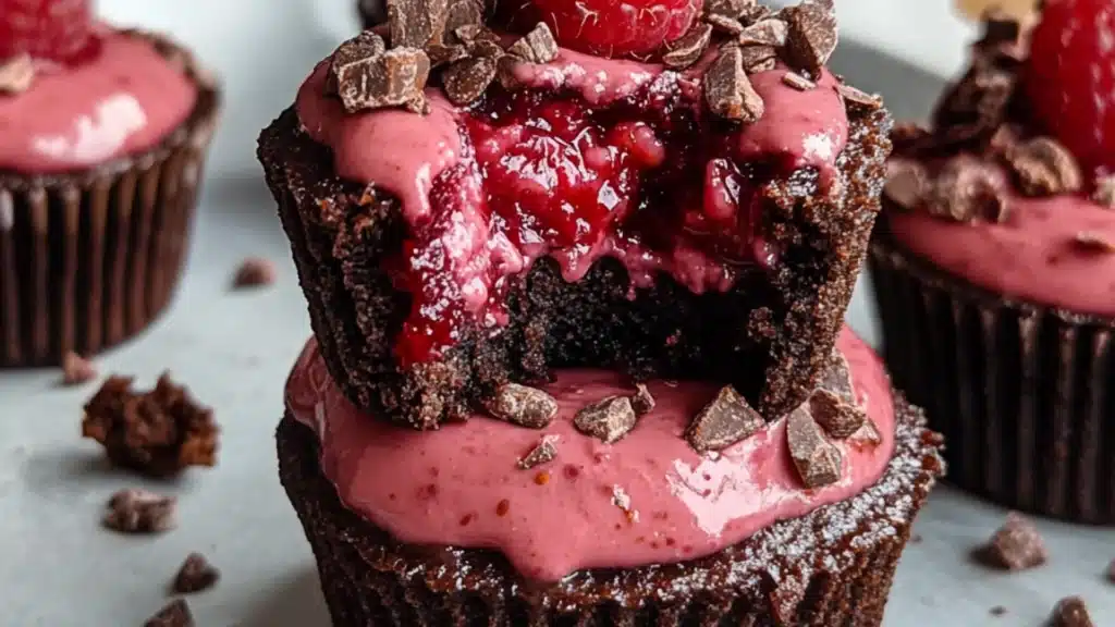 chocolate raspberry mousse cups are stacked on top of each other with text overlay that reads, marry me no bake raspberry chocolate mouse cups