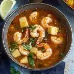 bowl filled with shrimp and spicy soup