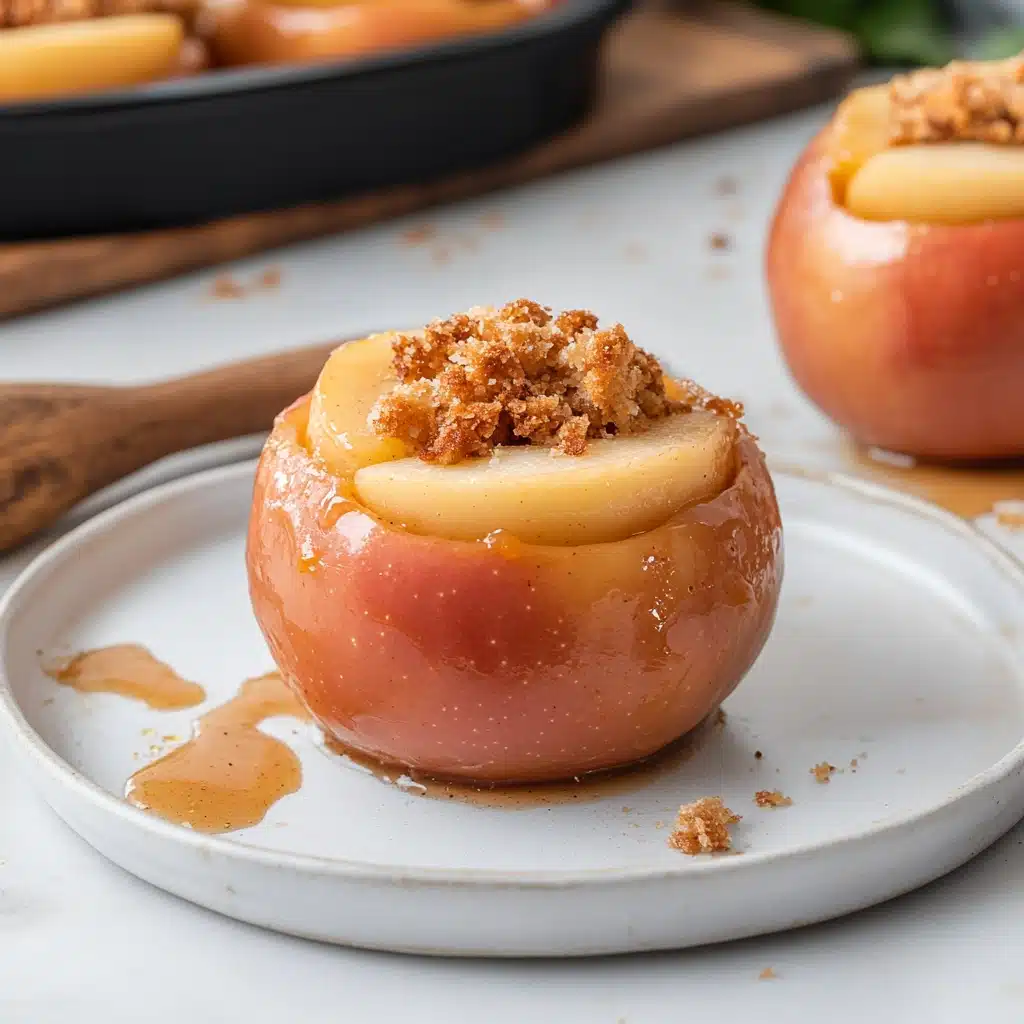 three pictures of baked apples with cheesecake stuff in them and the words cheesecake stuffed baked apples