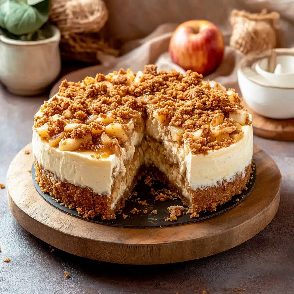 the ultimate apple crumble cheesecake with step by step instructions