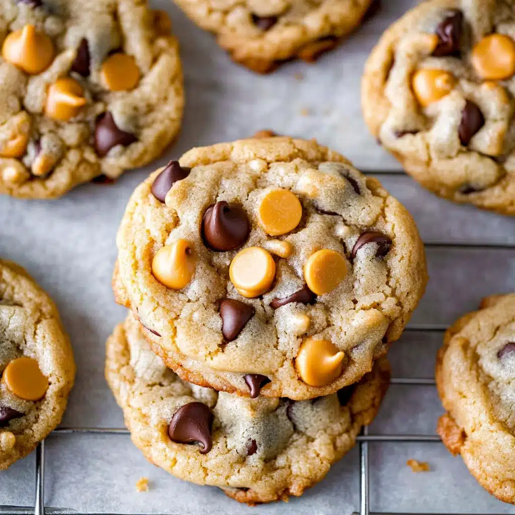 several cookies with chocolate chips and sea salt on top are shown in this collage
