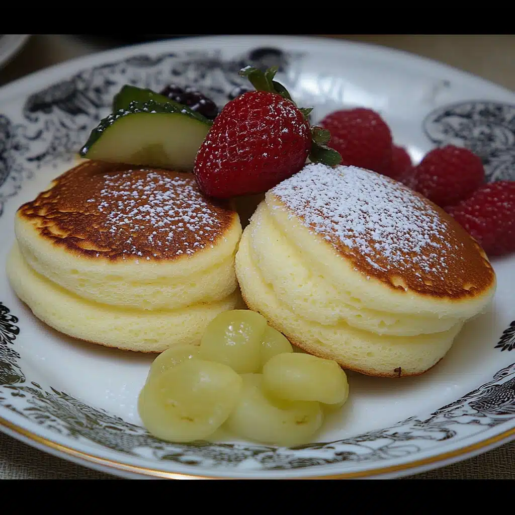 pancakes are stacked on top of each other with blueberries and syrup