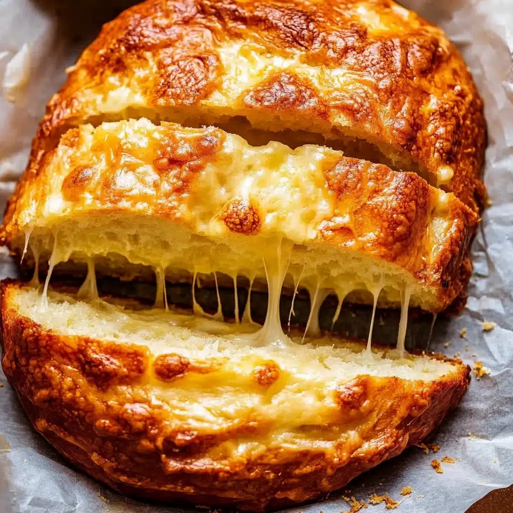 sliced bread with melted cheese on top
