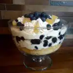blueberry lemon trifle is an easy dessert that's ready to be eaten