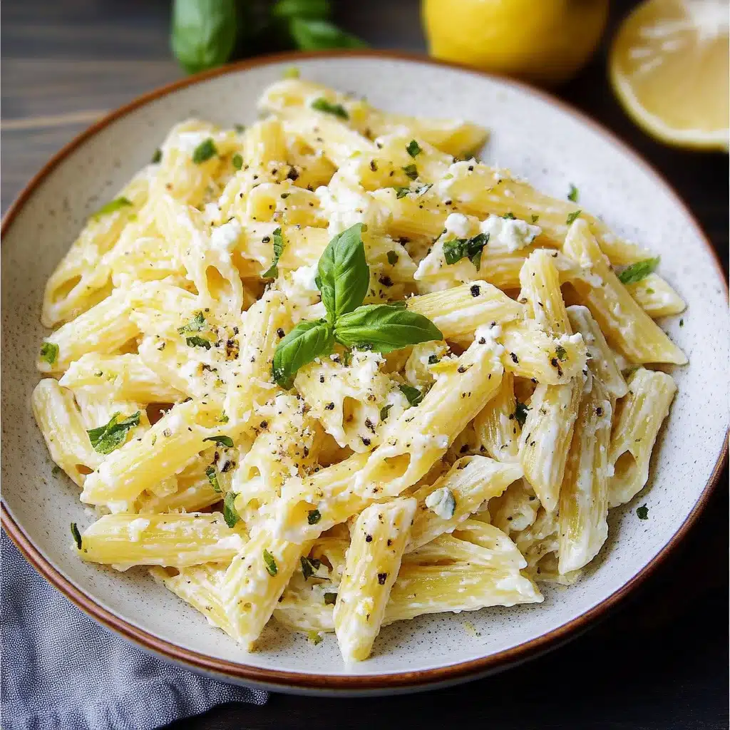 lemon ricotta pasta with basil and parmesan cheese
