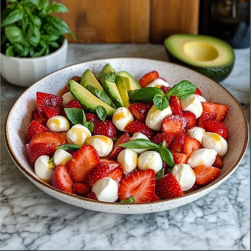 two bowls filled with strawberries and mozzarella