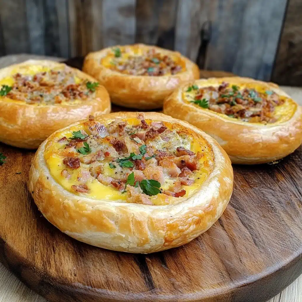 this is an image of stuffed bagels with ham and cheese on them in the shape of pretzels