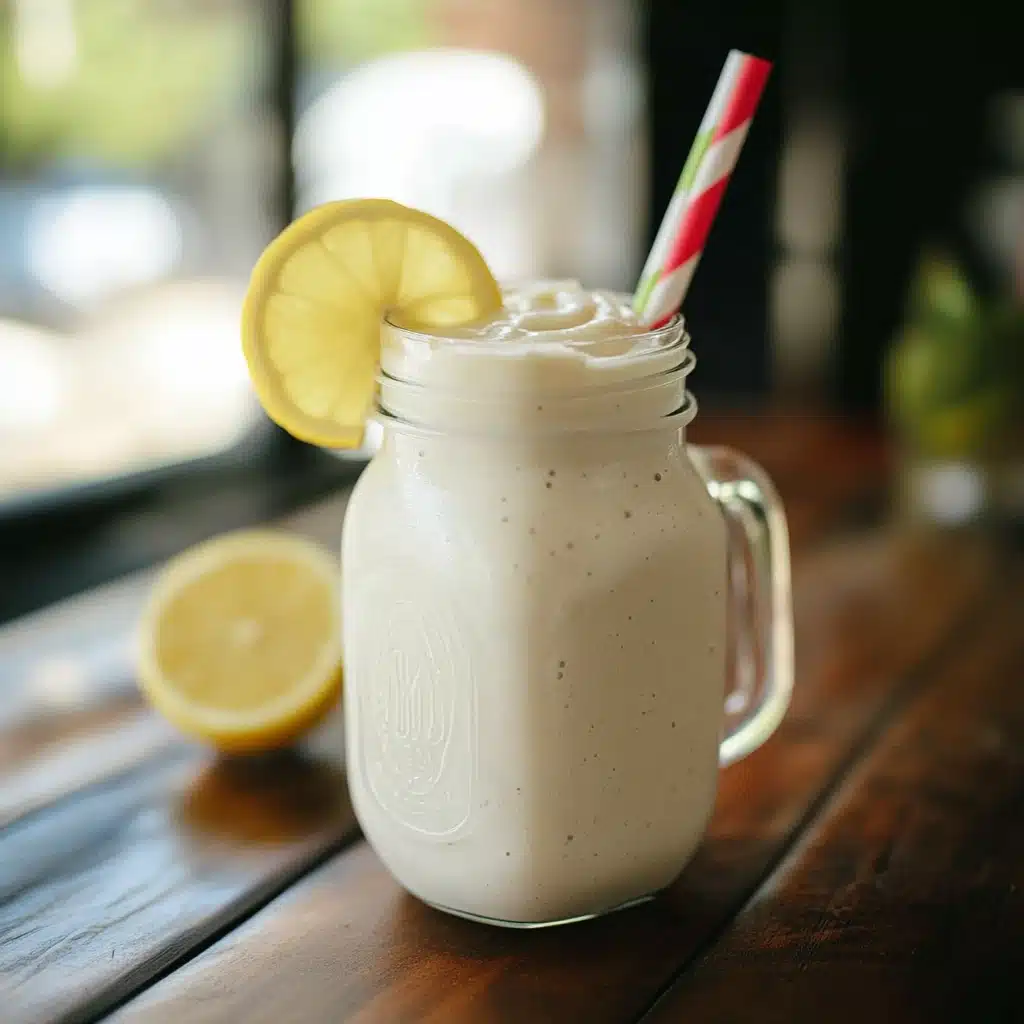 frosted lemonade with whipped cream and bananas on the side
