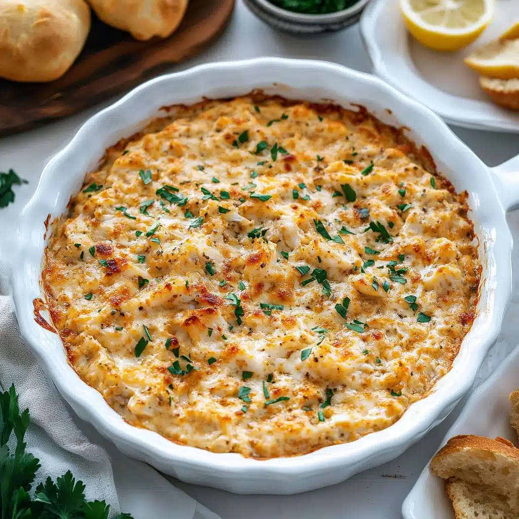 a close up of a casserole dish with bread on the side and text overlay that reads, maryland crab dip made by a true marylander