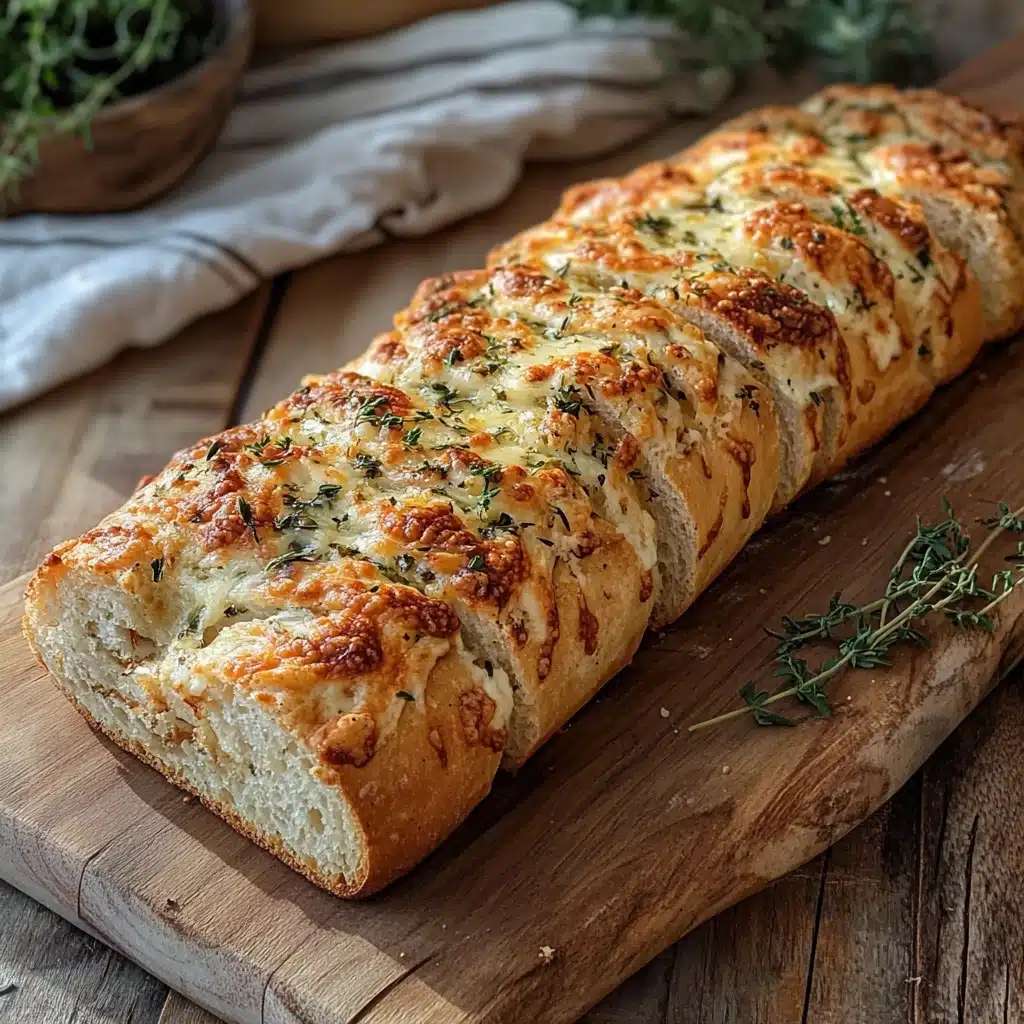 delicious and easy recipe for italian herb and cheese bread with fresh herbs on the top
