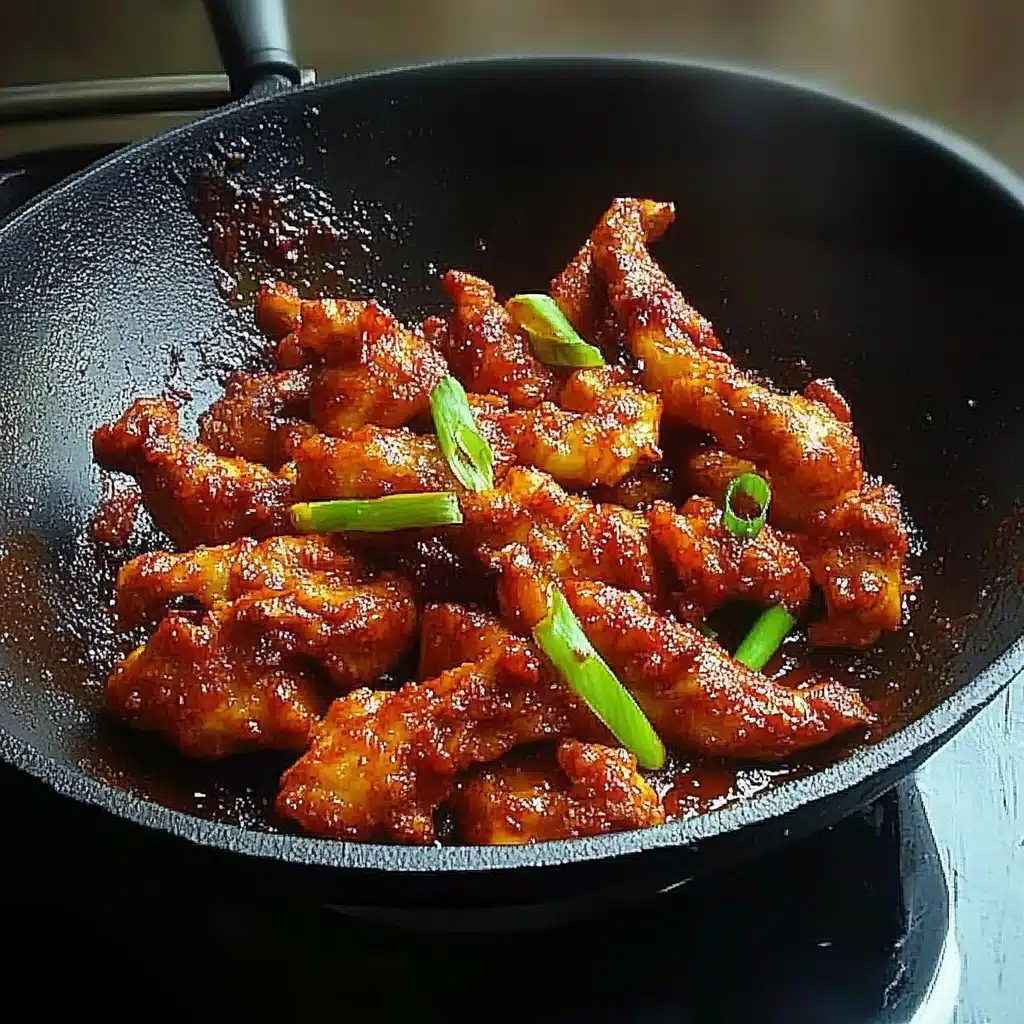 the cover of dragon chicken on a white plate with chopsticks and green onions