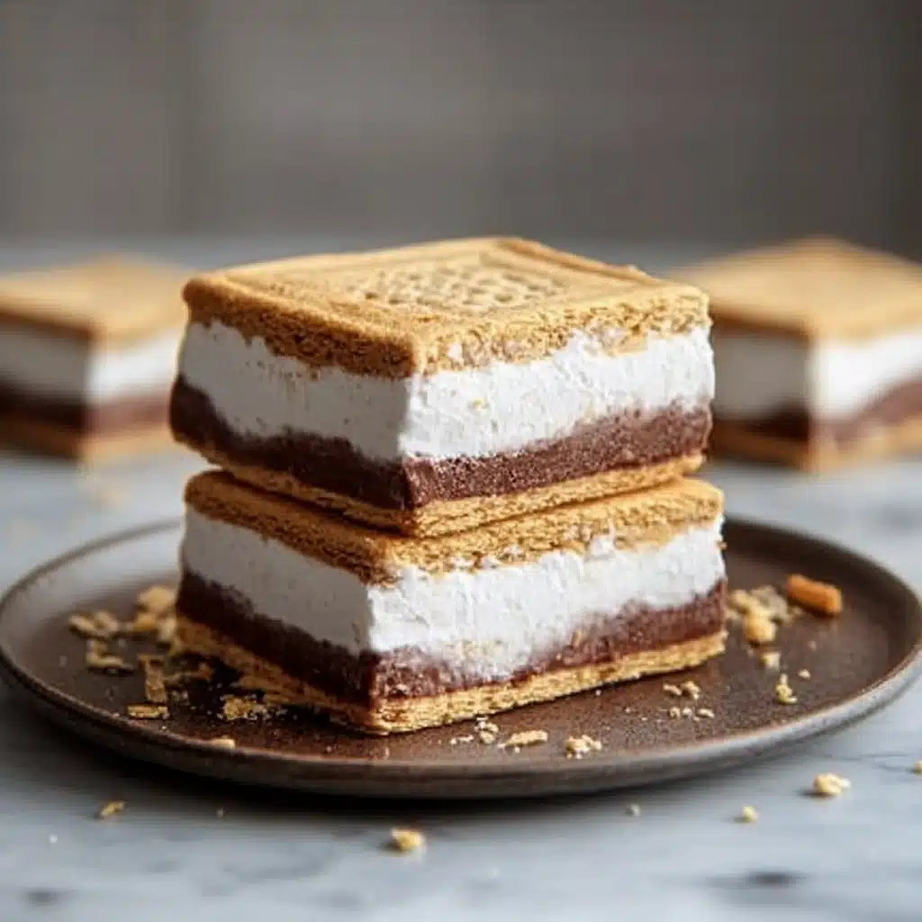 easy frozen s'mores recipe with chocolate and marshmallows on top
