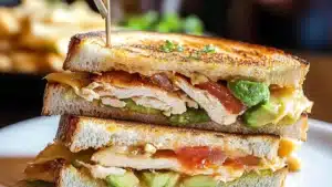 Grilled chicken avocado sandwich, Avocado chicken panini, Melty cheese avocado chicken sandwich, Toasted avocado chicken sandwich, Easy avocado chicken sandwich, Warm avocado chicken sandwich