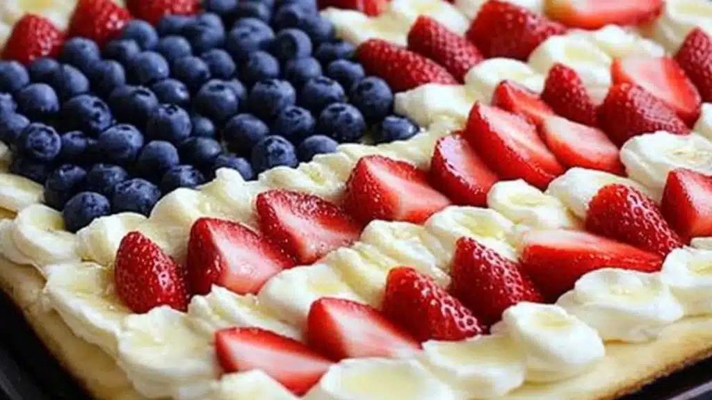 a slice of patriotic pie on a plate