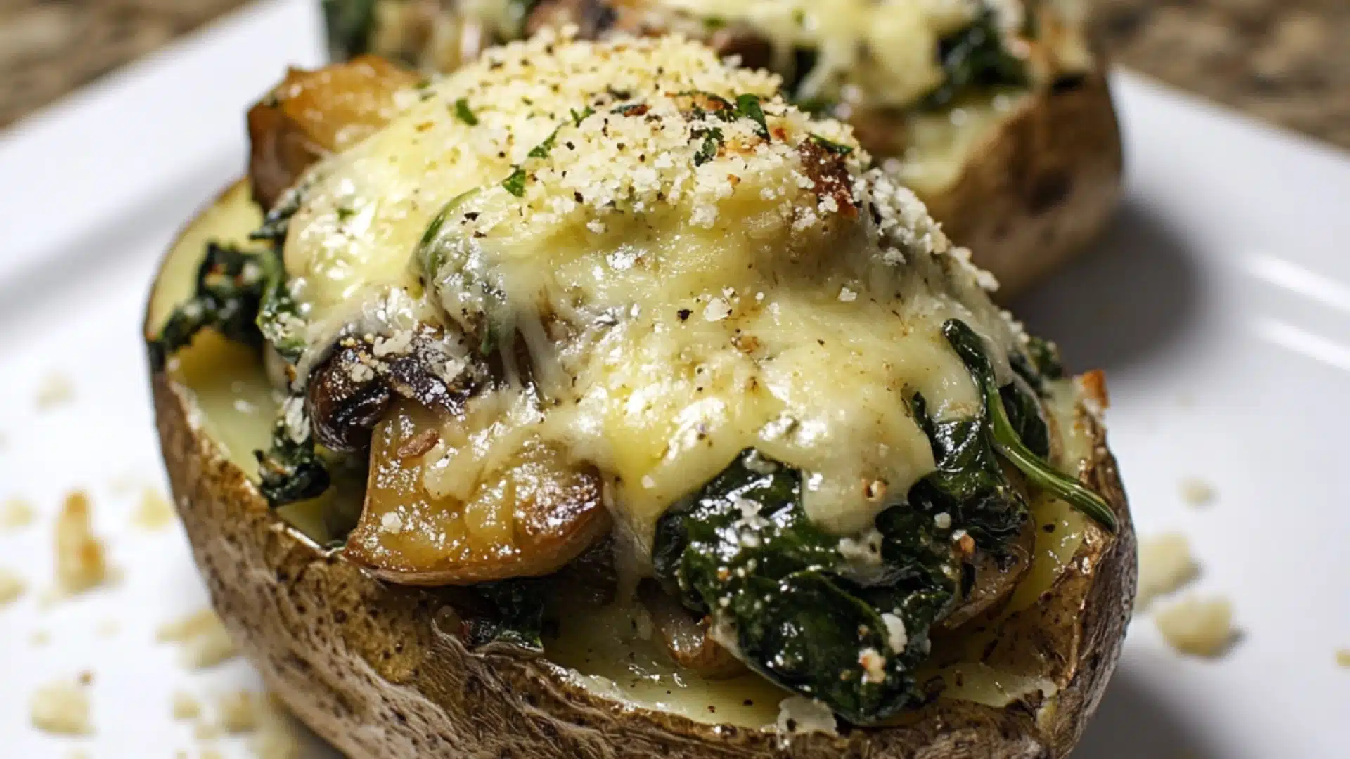 the best mushroom stuffed potatoes with cheese and herbs