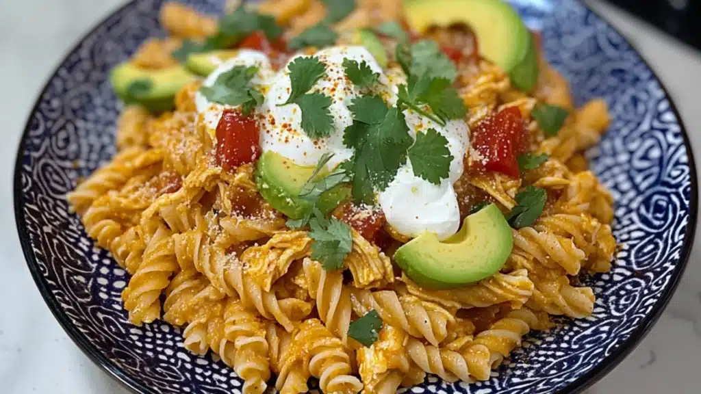 Slow Cooker Chicken Enchilada Pasta