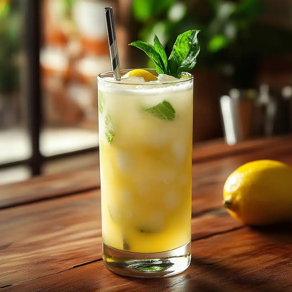a close up of a drink in a glass with limes around it