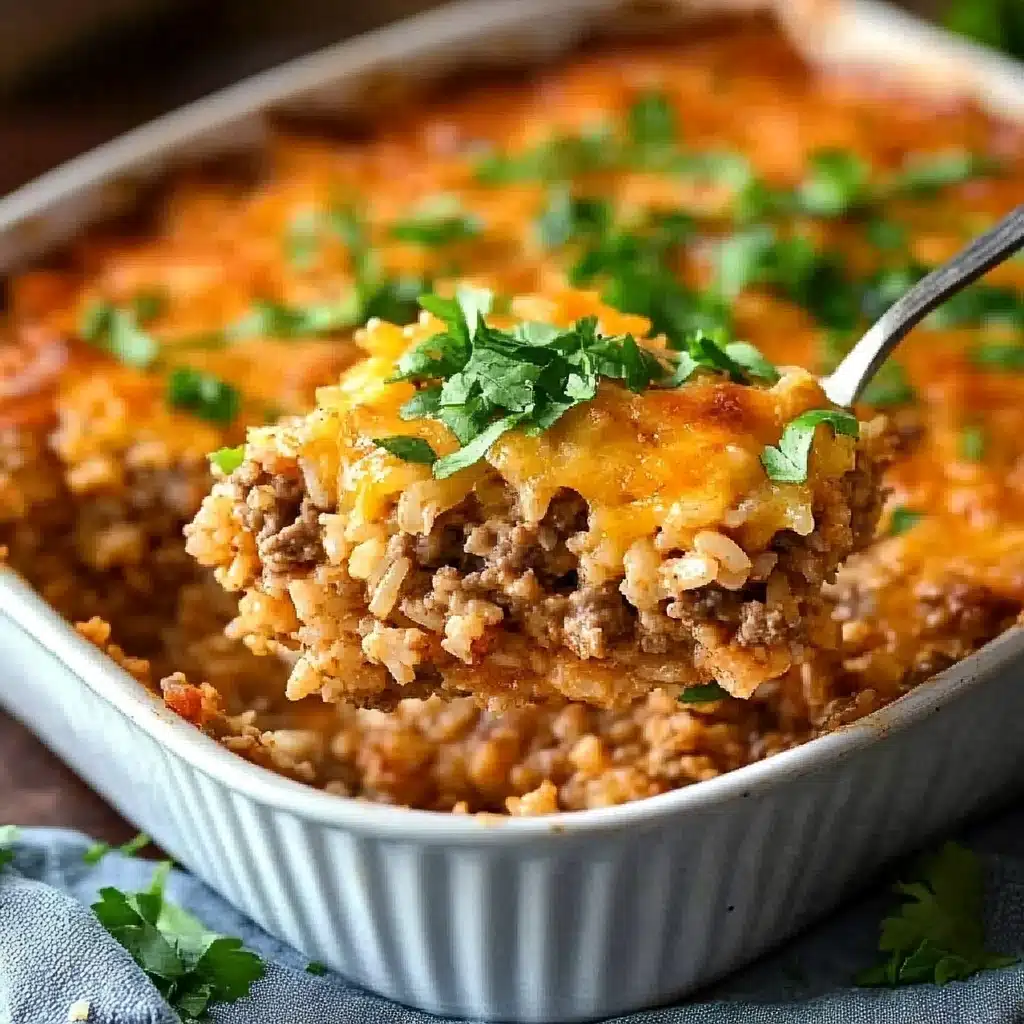 Cheesy Hamburger Rice Casserole