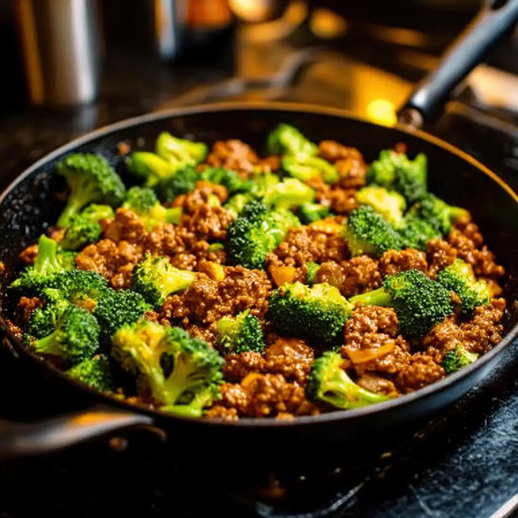 Keto Hamburger Broccoli Skillet